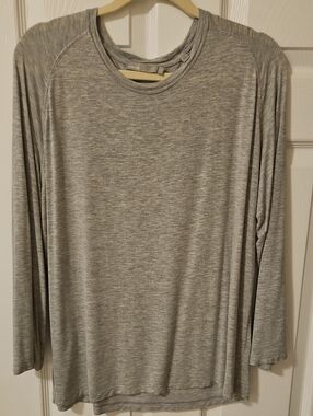 Vince Light Heather Gray Scoop Neck Long-Sleeve Sweater
